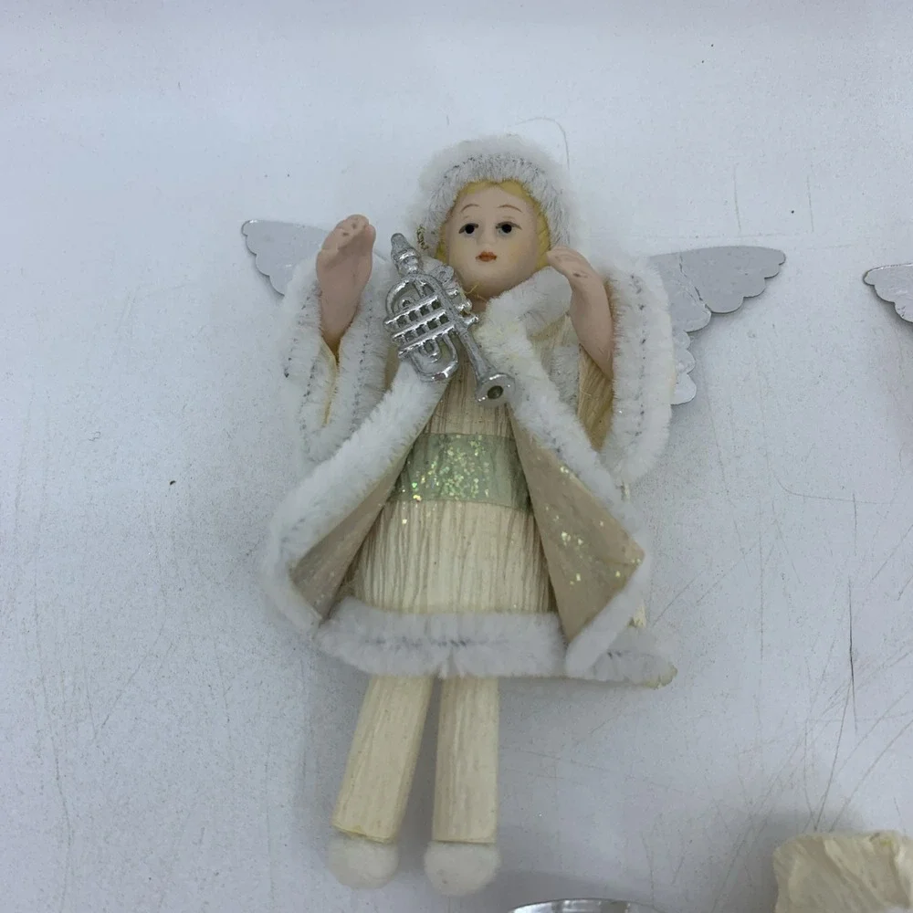 Vintage Christmas Holiday Ornaments Musical Angels Paper Victorian Cottagecore 5